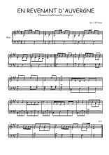 Téléchargez l'arrangement pour piano de la partition de Traditionnel-En-revenant-d-Auvergne en PDF
